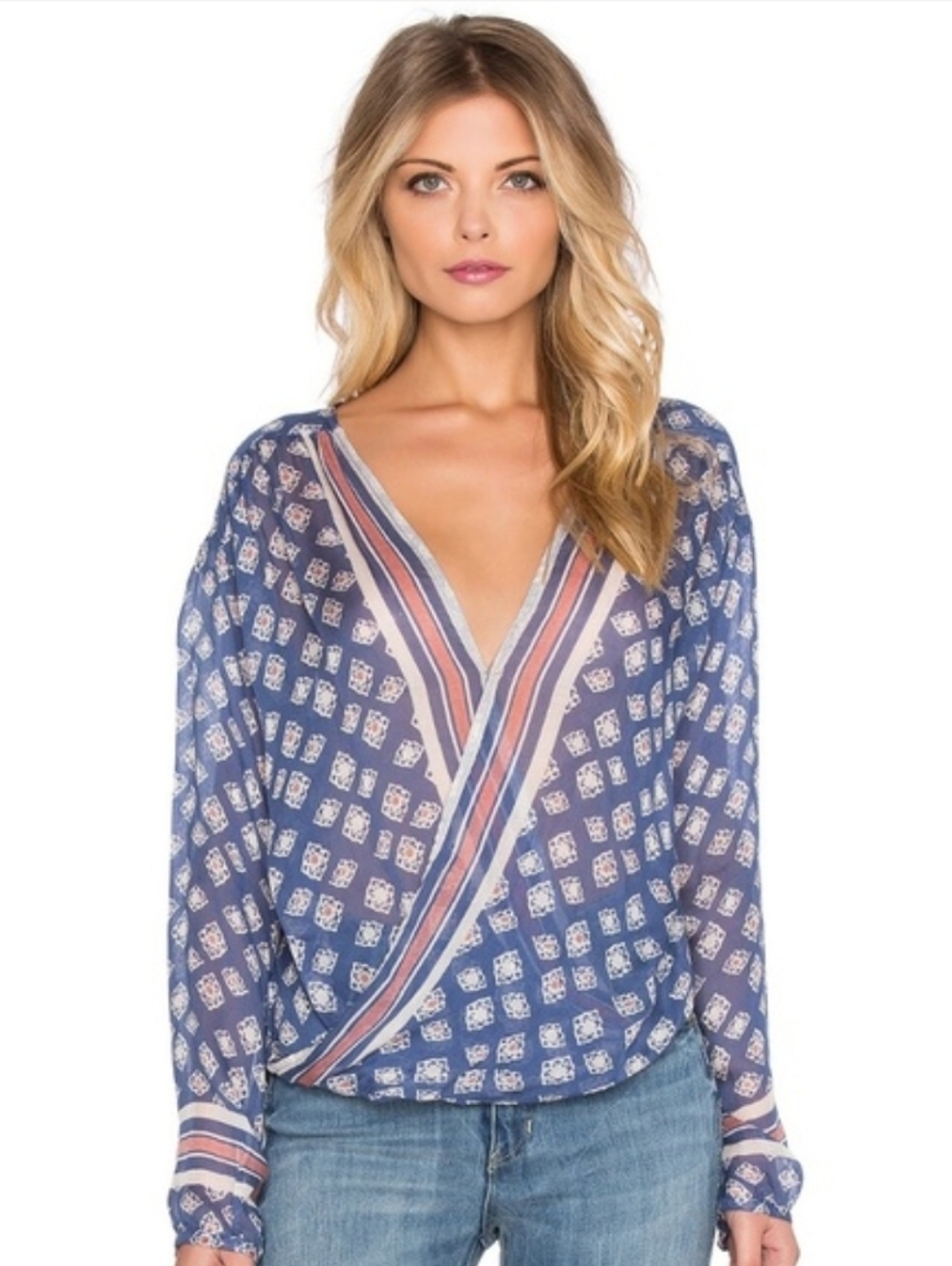 Free People Before Dawn Top in Sapphire Combo